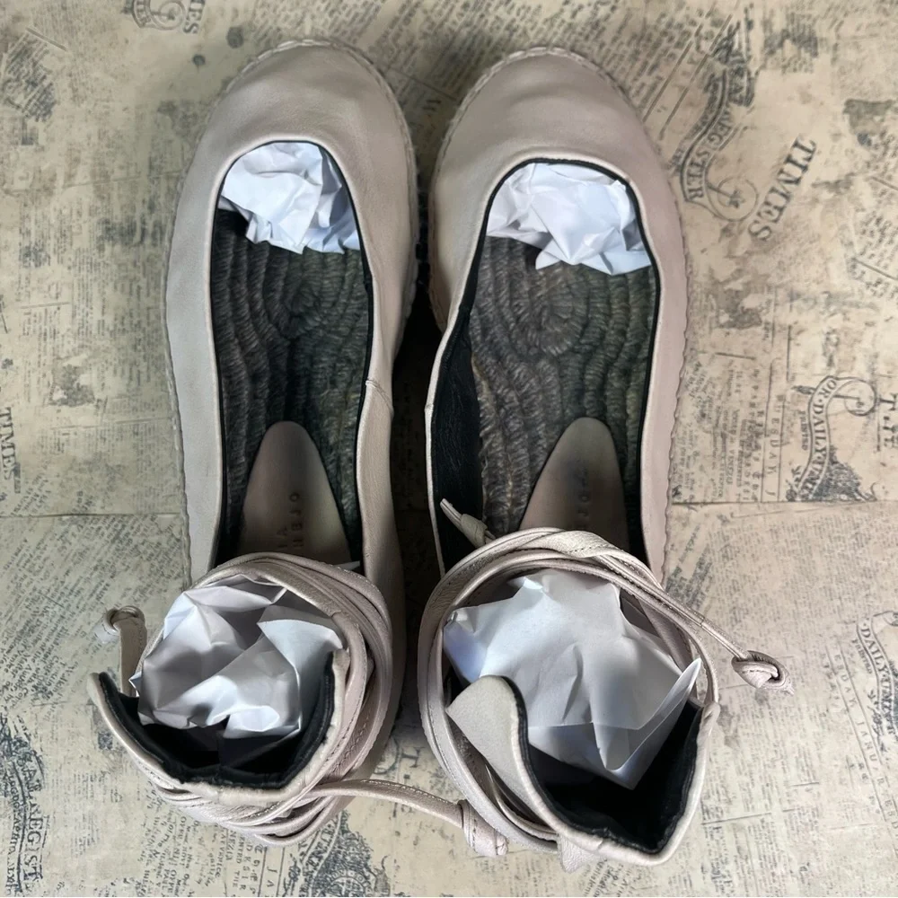 Zero + Maria Cornejo Zana Leather Flatform Lace-Up Espadrille Ankle Shoes Spain